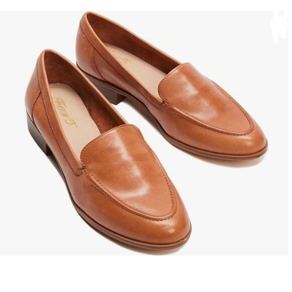 FOWT Coffe Wide Width Loafer Shoes Slip On High Block Stripped Heel Flats Loafer - Picture 1 of 8